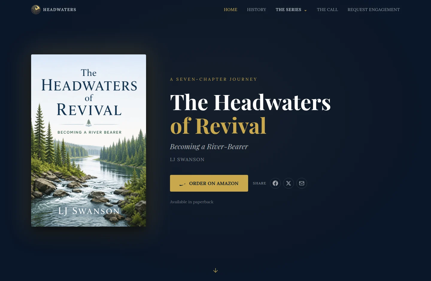 Website preview of The Headwaters of Revival