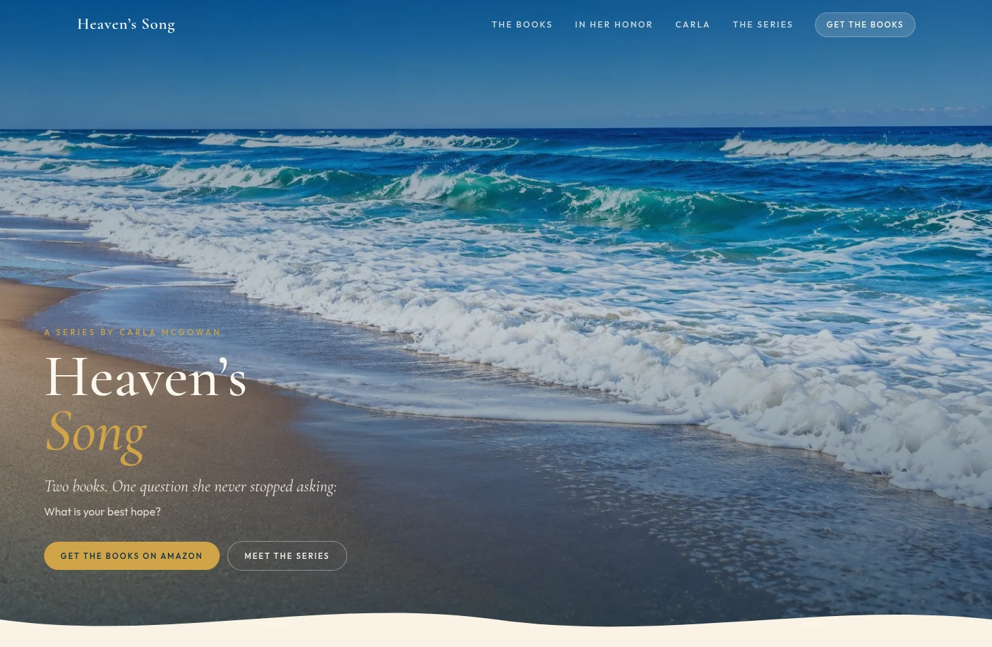 Website preview of Heaven’s Song